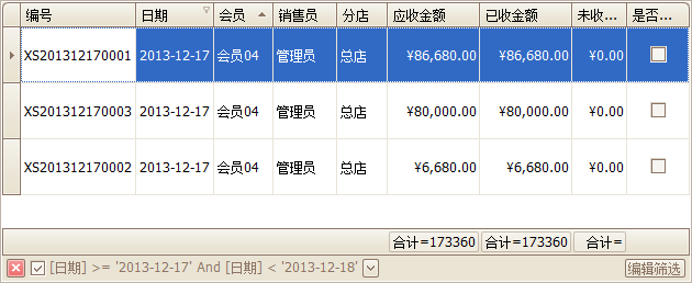 汇总珠宝饰品POS零售业绩